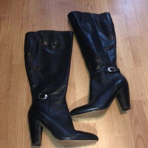 Tall black heeled boots: Marc Fisher 9 1/2